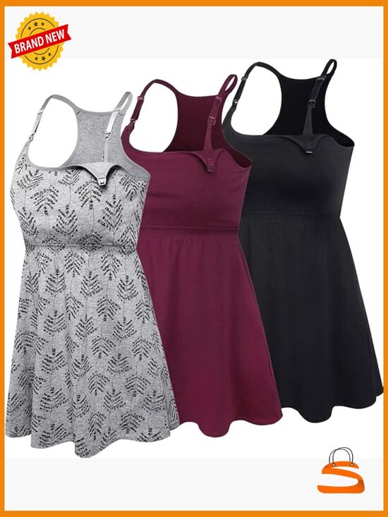 Other - Cotton Maternity Nursing Tank Tops with Bralette Breastfeeding Shirts